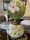 Antique Oil Lamp 24 Gone with the Wind / Hurricane Hand Painted Excellent Cond