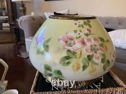 Antique Oil Lamp 24 Gone with the Wind / Hurricane Hand Painted Excellent Cond