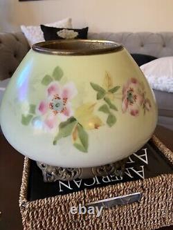 Antique Oil Lamp 24 Gone with the Wind / Hurricane Hand Painted Excellent Cond