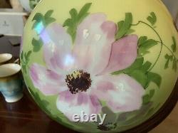 Antique Oil Lamp 24 Gone with the Wind / Hurricane Hand Painted Excellent Cond