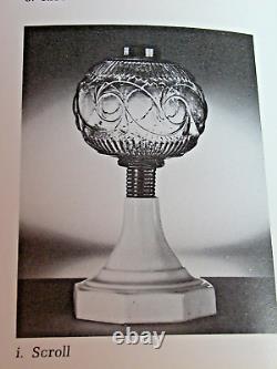 Antique Oil Lamp Atterbury Scroll 1872 White Glass Base Milk Glass Melon Shade