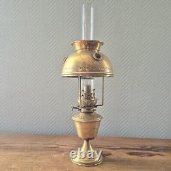 Antique Oil Lamp Brass Kerosene Light Star of David