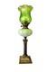 Antique Oil Lamp Early Victorian Larva Green British Duplex Burner, Beautiful