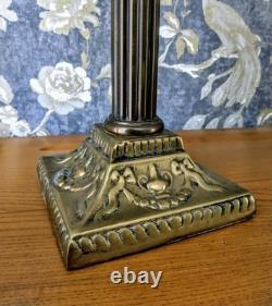 Antique Oil Lamp Early Victorian Larva Green British Duplex Burner, Beautiful