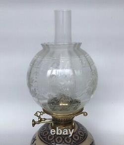 Antique Oil Lamp Hinks Messenger No. 2 Burner Doulton Victorian
