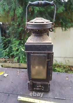 Antique Oil Lamp Rail Way Lamp J. C. Lord For Restoration Or Spares