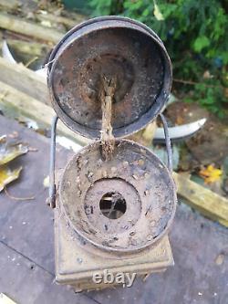 Antique Oil Lamp Rail Way Lamp J. C. Lord For Restoration Or Spares