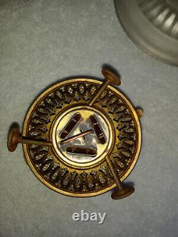 Antique Oil Lamp Rare 3 Burner Coin Dot