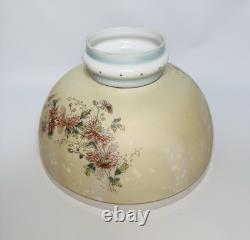 Antique Oil Lamp Shade Hand-Painted Pansies Flowers Mt. Washington Glass GUC