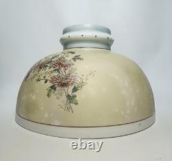 Antique Oil Lamp Shade Hand-Painted Pansies Flowers Mt. Washington Glass GUC