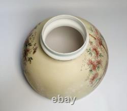 Antique Oil Lamp Shade Hand-Painted Pansies Flowers Mt. Washington Glass GUC