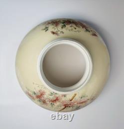 Antique Oil Lamp Shade Hand-Painted Pansies Flowers Mt. Washington Glass GUC