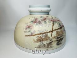 Antique Oil Lamp Shade Hand-Painted Pansies Flowers Mt. Washington Glass GUC