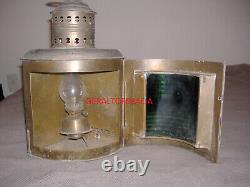 Antique Oil Lamp, Starboard Maritime Lantern, Brass