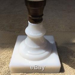 Antique Oil Lamp Threaded Sandwich with Milk Glass Base