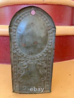 Antique Oil Lamp Tin Holder Milk Glass Oil Font All Original Wall Hang or Sit