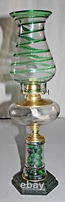 Antique Oil Lamp With Original Glass, Brass, & Cast And A Not So Original Look