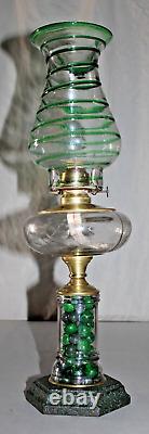 Antique Oil Lamp With Original Glass, Brass, & Cast And A Not So Original Look