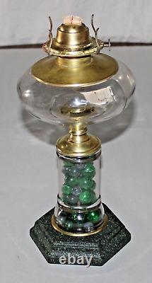 Antique Oil Lamp With Original Glass, Brass, & Cast And A Not So Original Look