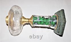 Antique Oil Lamp With Original Glass, Brass, & Cast Iron Base