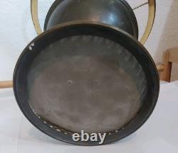 Antique Oil Lamp withCurrie & Ives Hunting Shade-Fishing & Deer Hunting 23 X 10.25