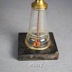 Antique Oil Lamp with Glass Base & Shade C1890