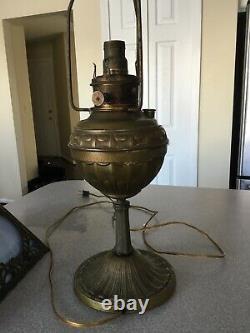 Antique Oil To Electric deco Lamp EM And Co