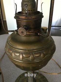 Antique Oil To Electric deco Lamp EM And Co