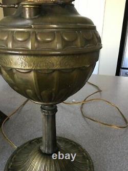 Antique Oil To Electric deco Lamp EM And Co