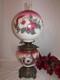 Antique Oil/kerosene Lamp Electrified Gwtw Maroon Ball Shade Hand Painted 25