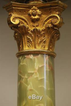 Antique Old French Empire Bronze Lion Oil Kerosene Gwtw Banquet Candelabra Lamp