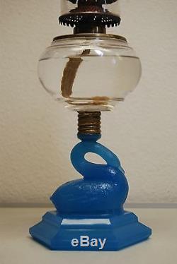 Antique Old Kerosene Oil Atterbury Boston Sandwich Glass Victorian Eapg Lamp