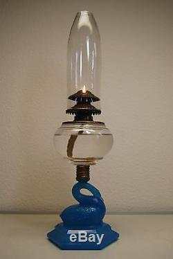 Antique Old Kerosene Oil Atterbury Boston Sandwich Glass Victorian Eapg Lamp