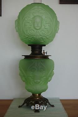 Antique Old Oil Kerosene Baby Face Angel Victorian Banquet Gwtw Vintage Lamp