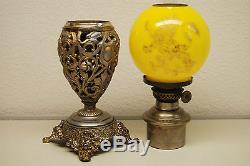 Antique Old Oil Kerosene Gwtw Miniature Gone With The Wind Victorian Lion Lamp