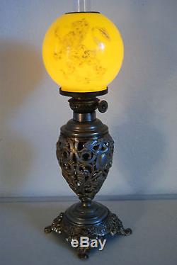 Antique Old Oil Kerosene Gwtw Miniature Gone With The Wind Victorian Lion Lamp