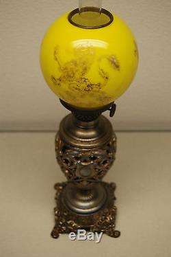 Antique Old Oil Kerosene Gwtw Miniature Gone With The Wind Victorian Lion Lamp
