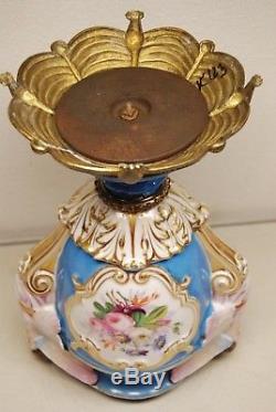 Antique Old Sevres French Porcelain Figural Lamp Oil Kerosene Cigarette Set