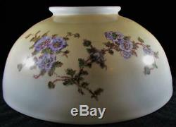 Antique Opal Glass Hanging Oil Lamp Dome Shade 14 1/8 Rim Periwinkle Cornflower