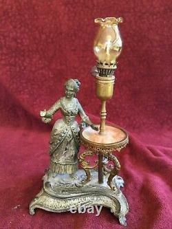 Antique Original 1880's Figural Cigar Oil Lamp Lighter/ Miniature Oil Lamp