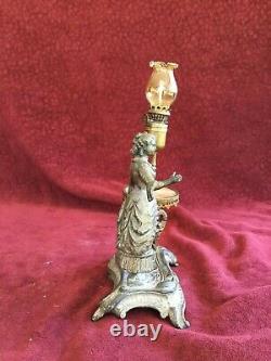 Antique Original 1880's Figural Cigar Oil Lamp Lighter/ Miniature Oil Lamp