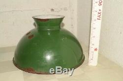 Antique Original Coleman 334 Oil Green Porcelian Enamel Steel Gas Lamp Shade