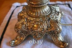 Antique Original Gwtw Victorian Banquet Parlor Kerosene Oil Converted Lamp