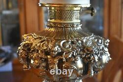 Antique Original Gwtw Victorian Banquet Parlor Kerosene Oil Converted Lamp