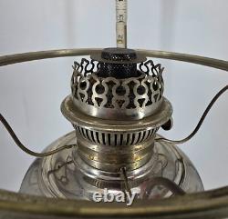 Antique Original Rayo Center Draft Kerosene Oil Lamp with Flame Spreader 1885