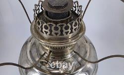 Antique Original Rayo Center Draft Kerosene Oil Lamp with Flame Spreader 1885