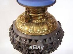 Antique Ornate P&A ROYAL Banquet Oil Kerosene Table Lamp & Shade