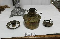 Antique Ornate Victorian Cherub Banquet Oil Lamp Kerosene Figural Font Gwtw