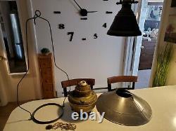 Antique PITTSBURGH 1890s Hanging Country Store Kerosene Oil Lamp with Tin Shade