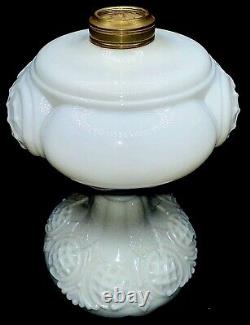 Antique PRINCE EDWARD Oil Kerosene Sewing Lamp THURO 1 p 279 Opaque White Glass